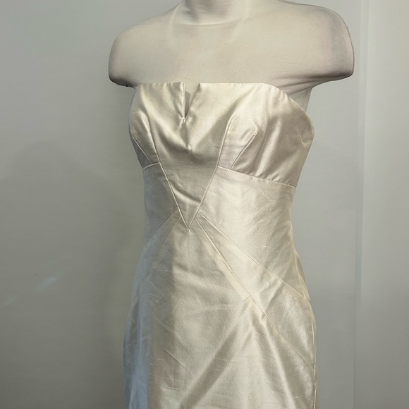 NICOLE MILLER SHANTUNG SILK MERMAID WEDDING BRIDAL $1900 IM0002 - Picture 12 of 15